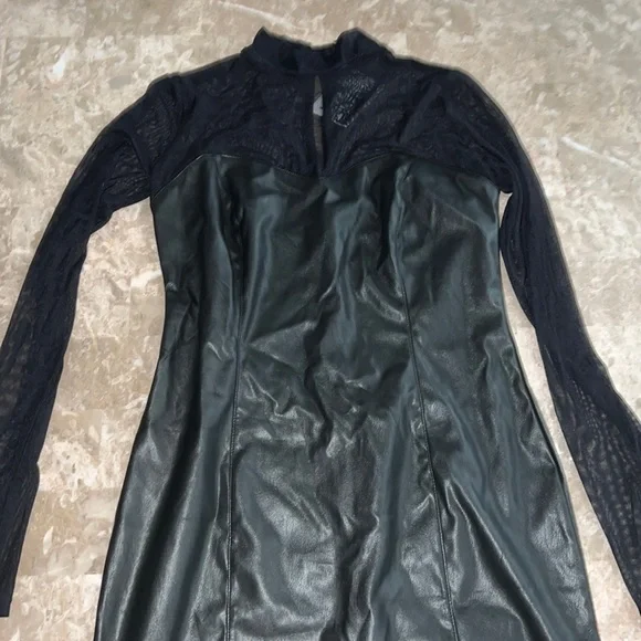 Forever 21 Leather dress with sheer sleeves - Picture 4 of 7